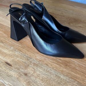 Black Leather Women's Heels